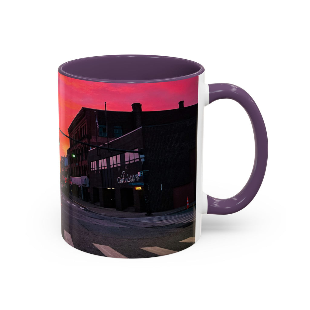 New London Eugene Oneil Sunrise Main Coffee Mug — Colorful Downtown Scenic Ceramic Mug (11oz/15oz)