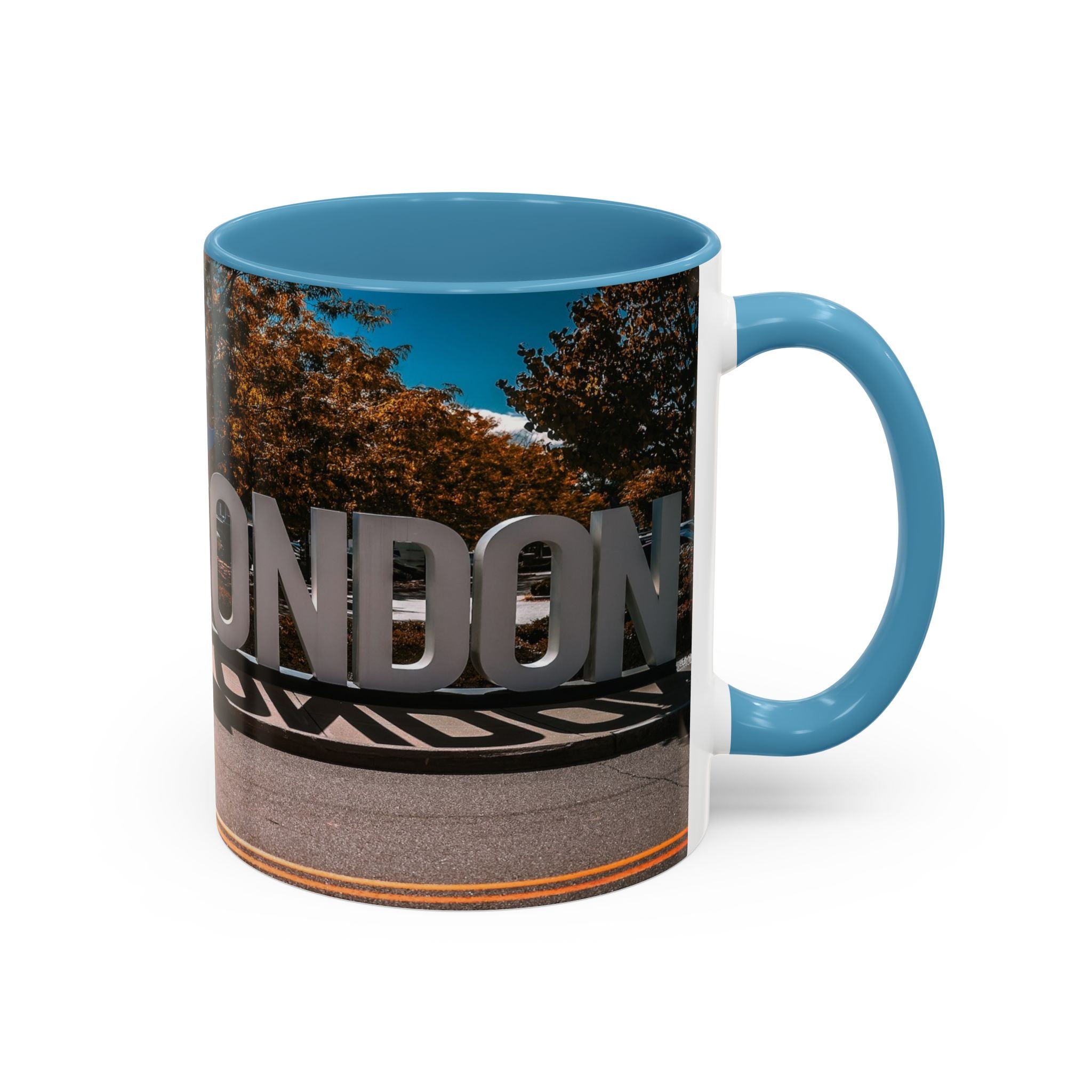 New London Sign  Accent Coffee Mug — Travel Souvenir 11/15oz
