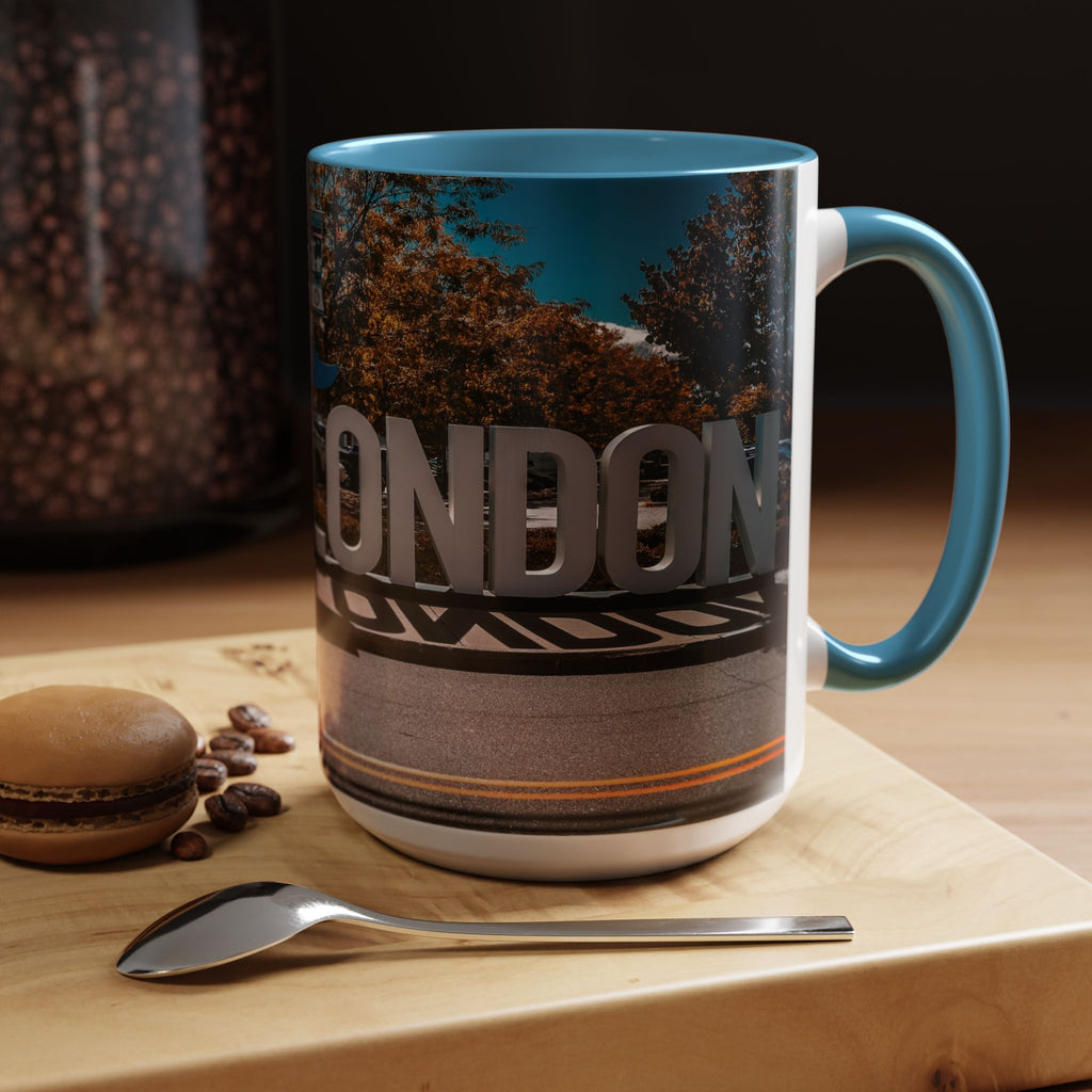 New London Sign  Accent Coffee Mug — Travel Souvenir 11/15oz