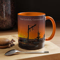 New London Train Station Connecticut Sunrise Coffee Mug — Harbor Skyline Accent Mug (11/15 oz)