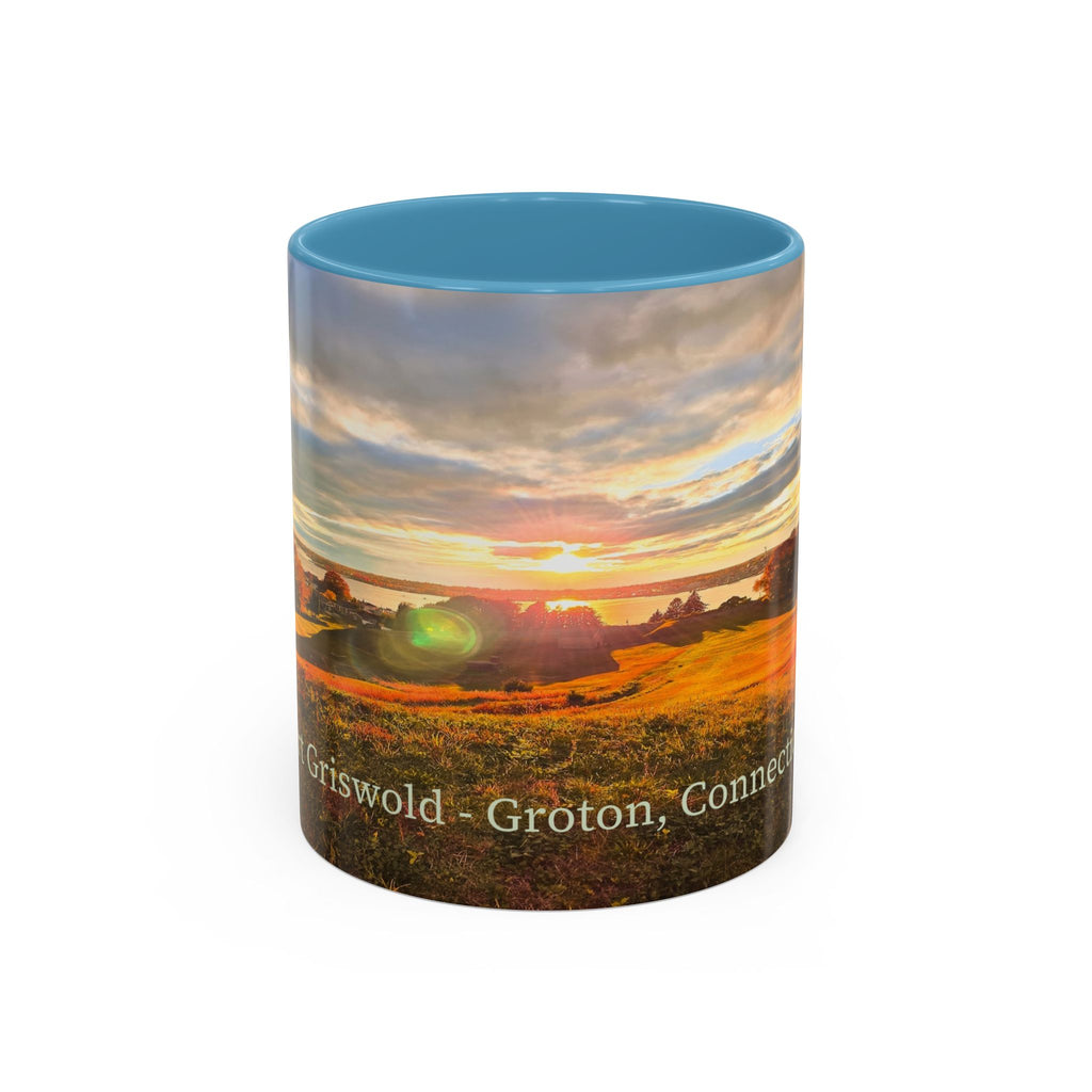 Fort Griswold - Groton Connecticut Sunset Accent Coffee Mug — Scenic Sunrise Landscape Ceramic Mug (11/15oz)