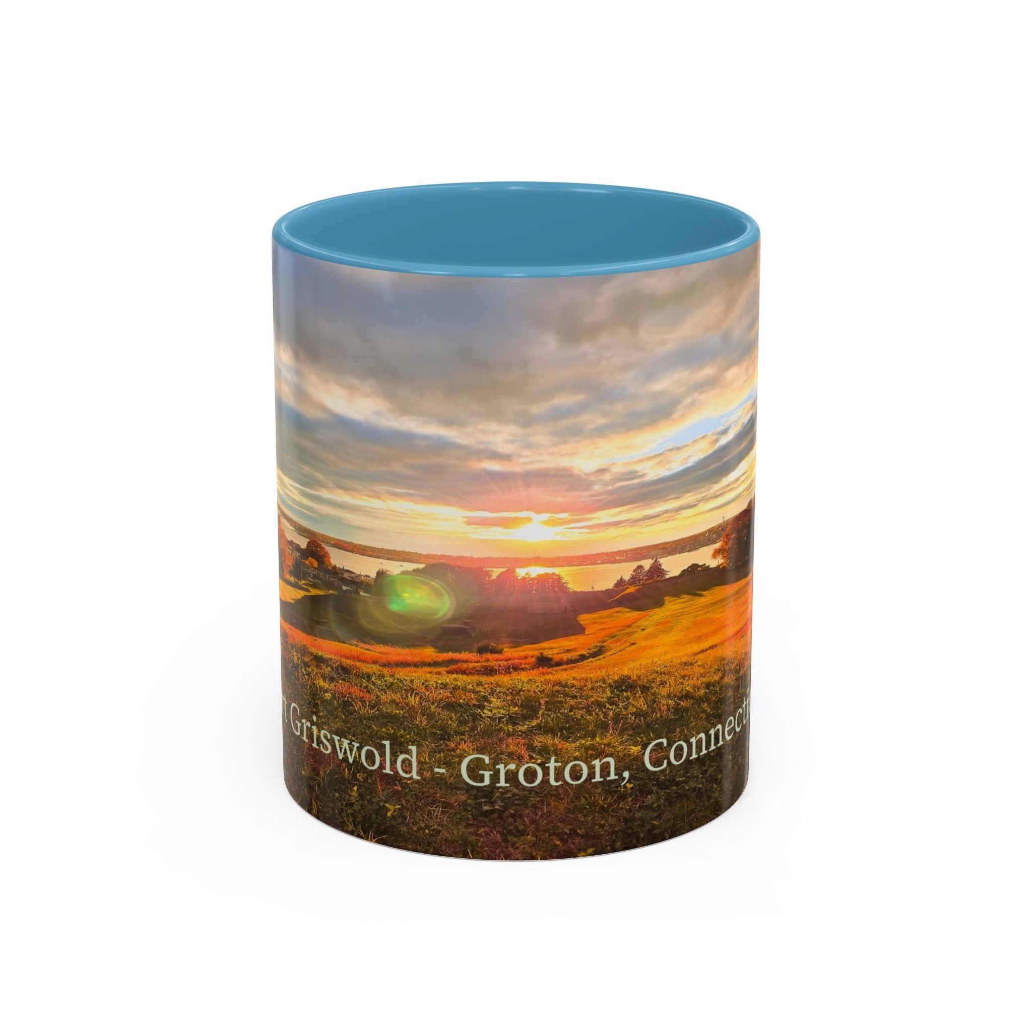 Fort Griswold - Groton Connecticut Sunset Accent Coffee Mug — Scenic Sunrise Landscape Ceramic Mug (11/15oz)