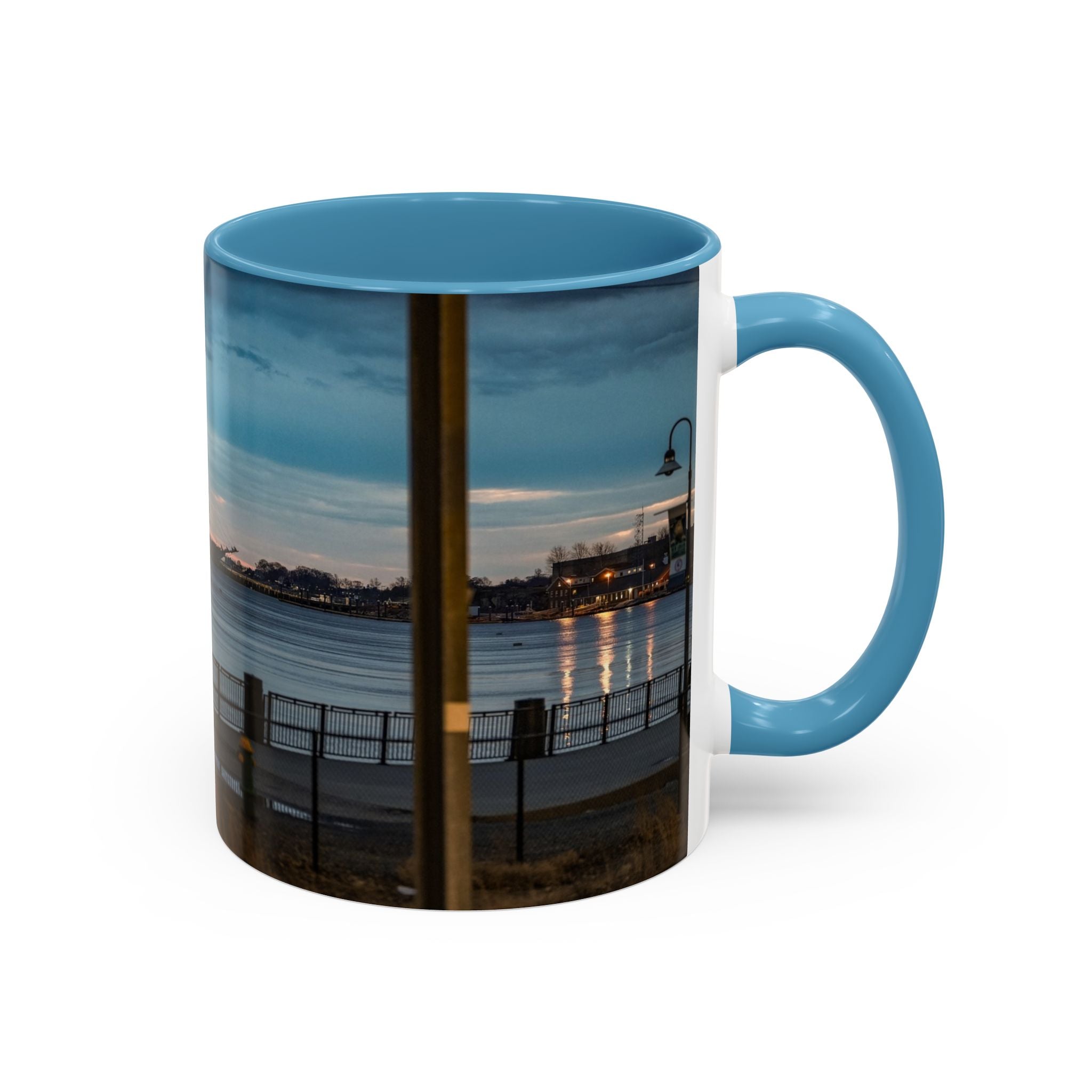 USCGC Eagle New London Connecticut Harbor Sunset Accent Coffee Mug — Scenic Waterfront Photo Mug (11/15oz)