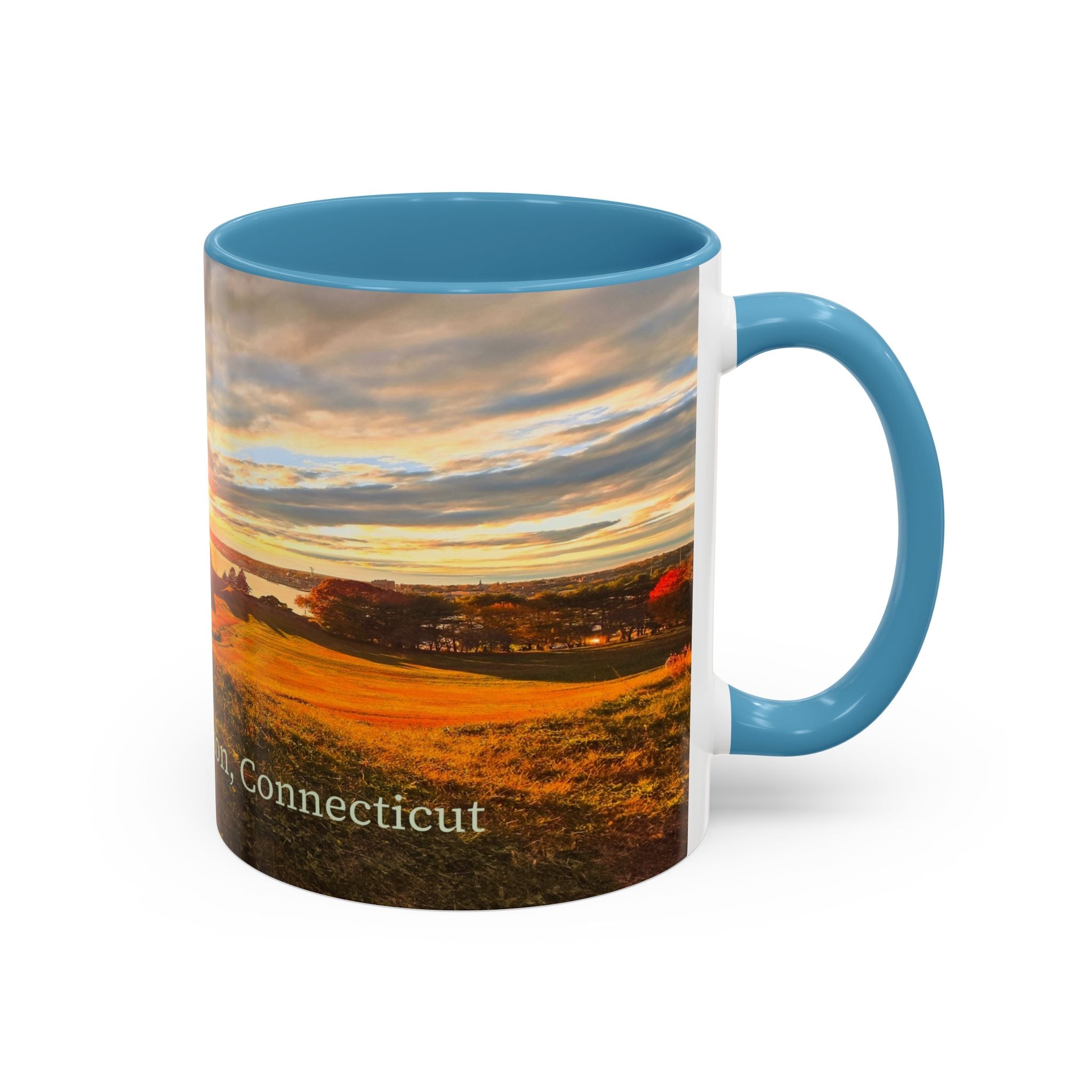 Fort Griswold - Groton Connecticut Sunset Accent Coffee Mug — Scenic Sunrise Landscape Ceramic Mug (11/15oz)