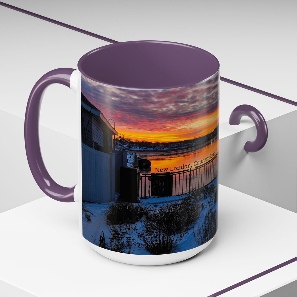 Eugene O'Neill Boy Statue New London Connecticut Sunrise Accent Coffee Mug