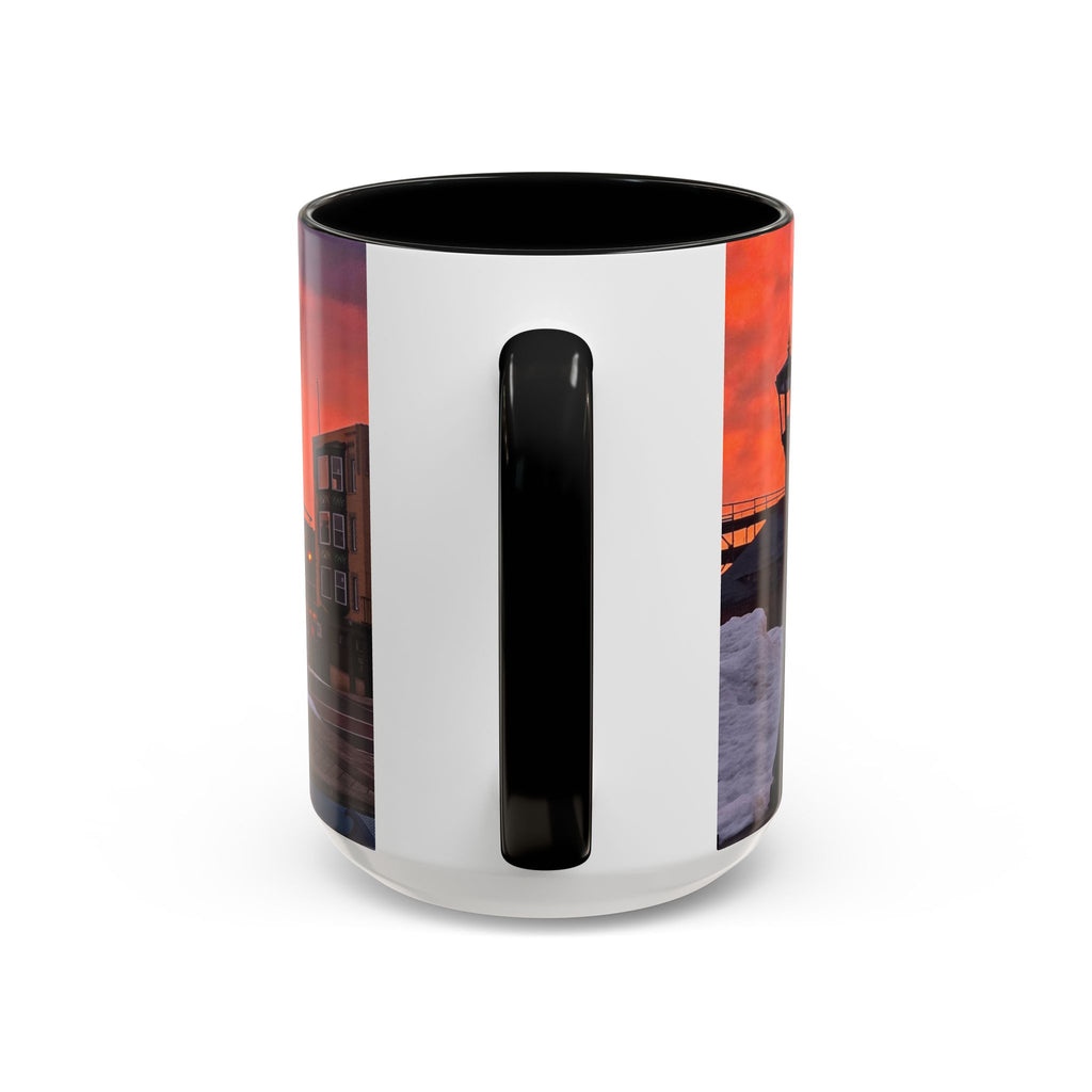 Soldiers and Sailors Monument New London Sunrise Coffee Mug — Scenic Downtown Monument Sunset Accent Mug (11/15oz)