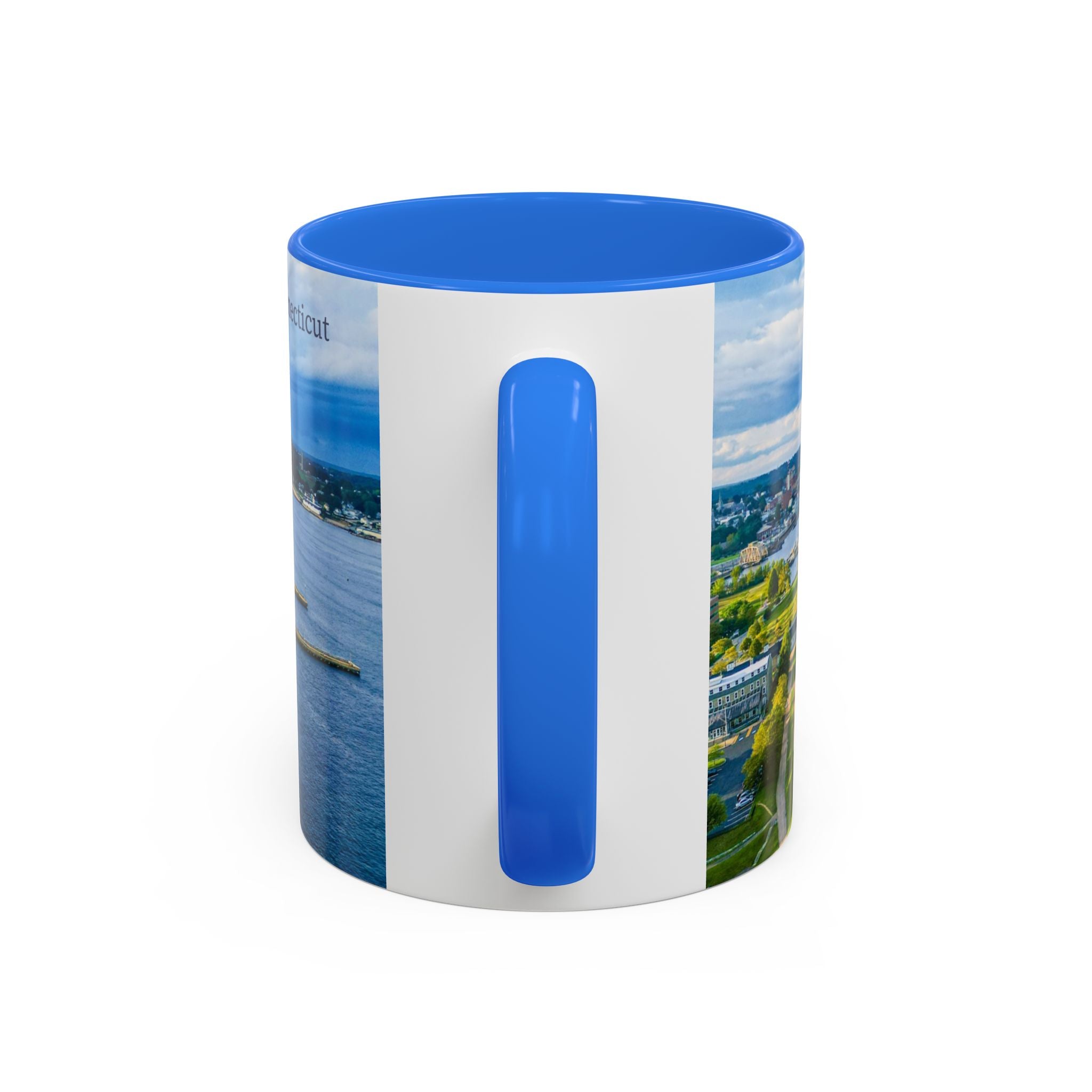 Fort Trumbull - New London, Connecticut Thames Rivers Mug – Scenic Waterfront Aerial Print (11oz & 15oz)