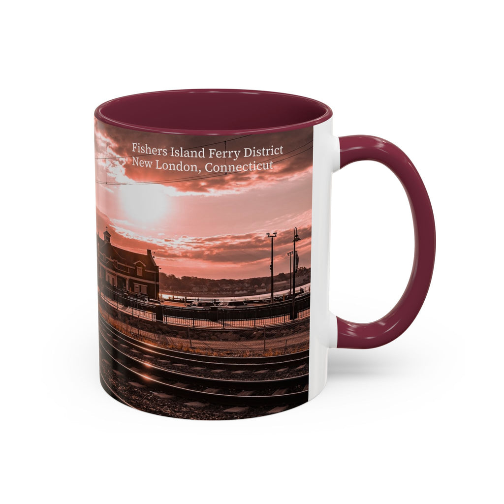 New London Sunrise Train Ceramic Mug (11oz/15oz) — Scenic Railroad Coffee Cup