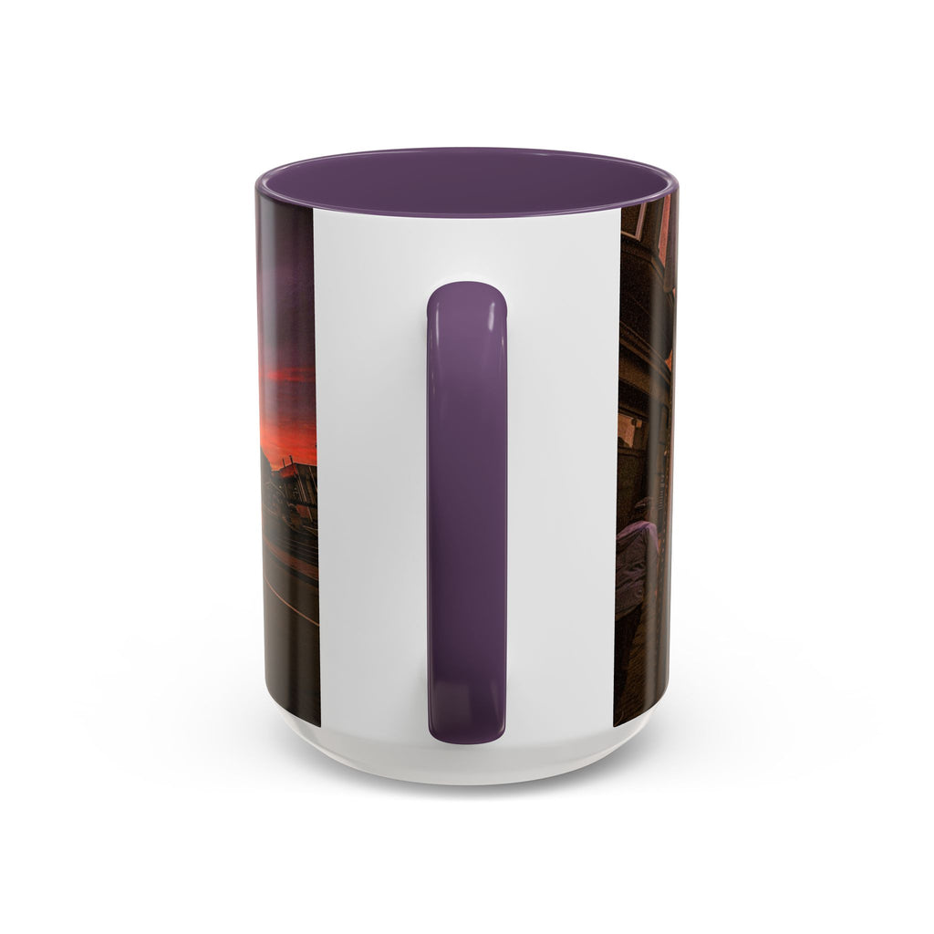 Parade Plaza New London Sunset Town Accent Coffee Mug (11/15oz) — Vibrant Urban Sunset Ceramic Mug