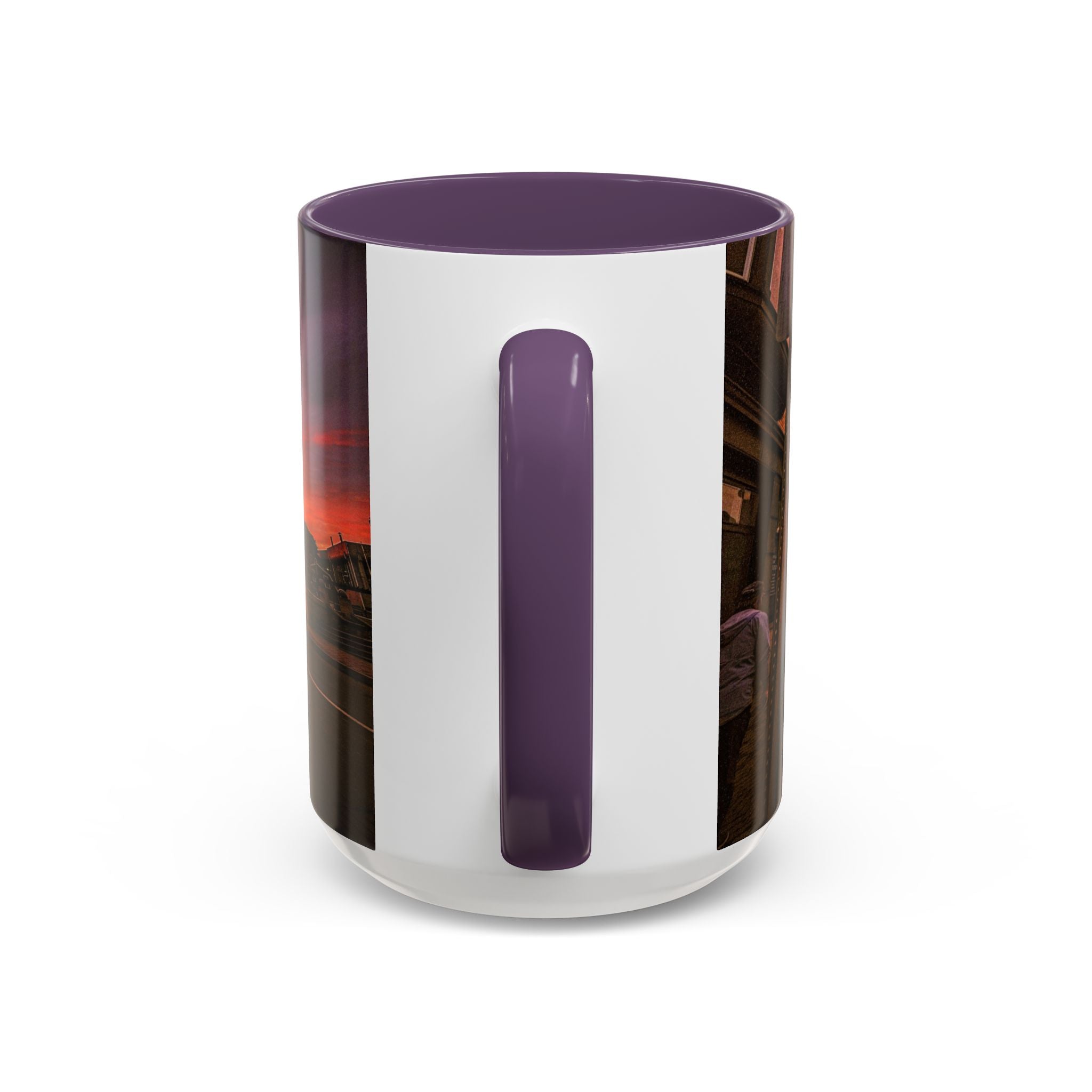 Parade Plaza New London Sunset Town Accent Coffee Mug (11/15oz) — Vibrant Urban Sunset Ceramic Mug