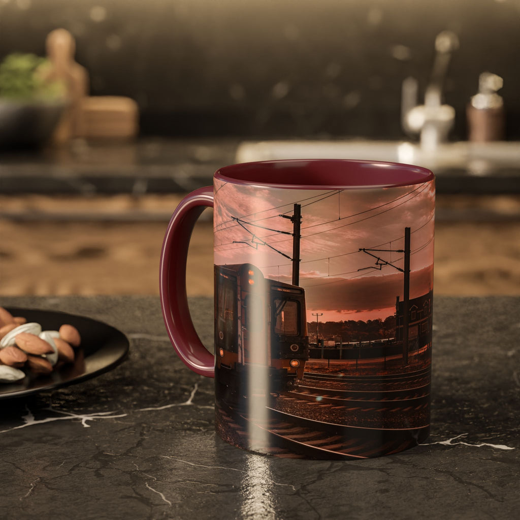 New London Sunrise Train Ceramic Mug (11oz/15oz) — Scenic Railroad Coffee Cup