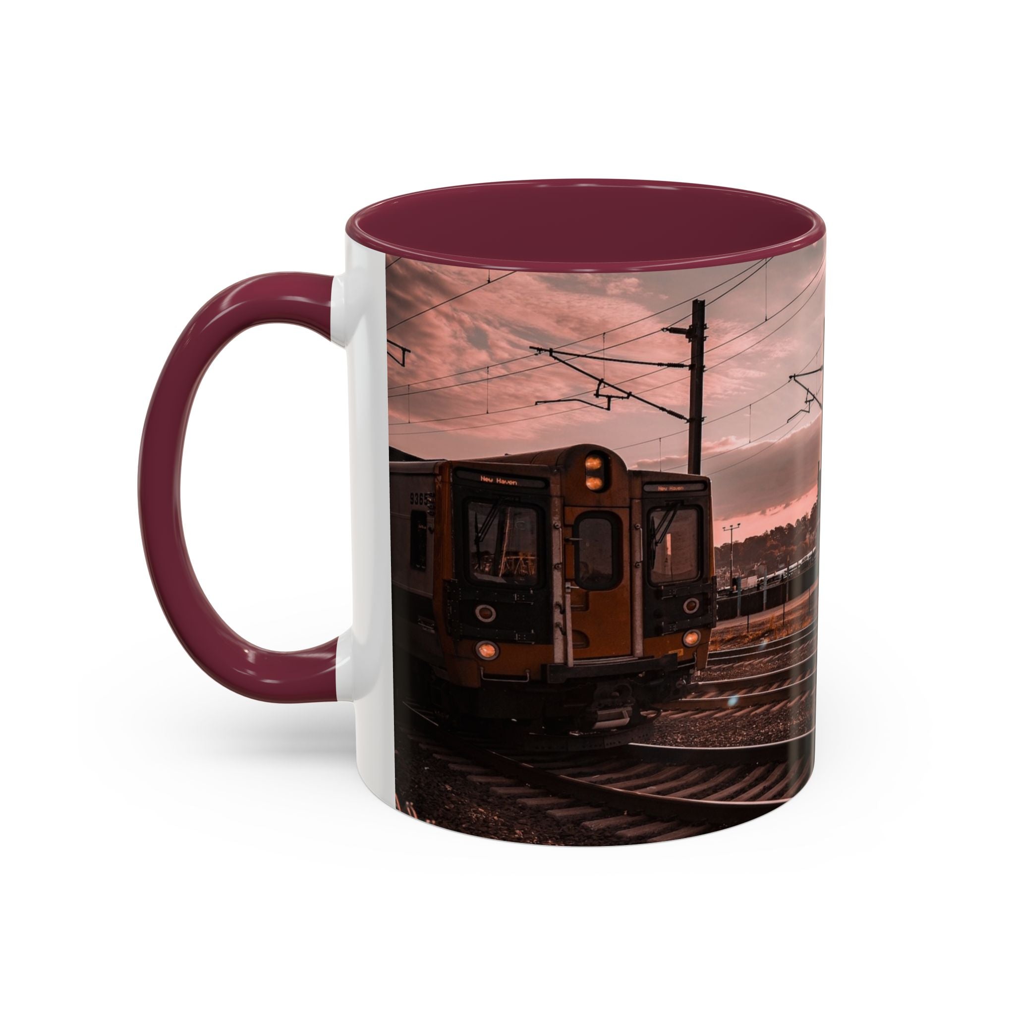 New London Sunrise Train Ceramic Mug (11oz/15oz) — Scenic Railroad Coffee Cup