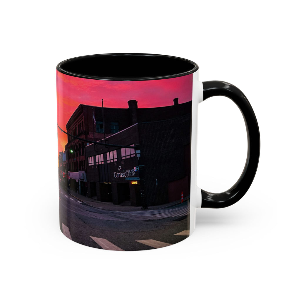 New London Eugene Oneil Sunrise Main Coffee Mug — Colorful Downtown Scenic Ceramic Mug (11oz/15oz)