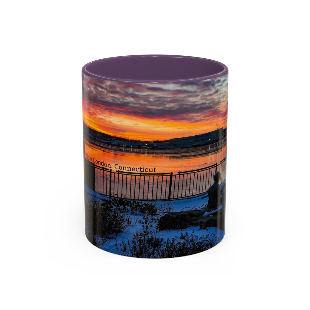 Eugene O'Neill Boy Statue New London Connecticut Sunrise Accent Coffee Mug