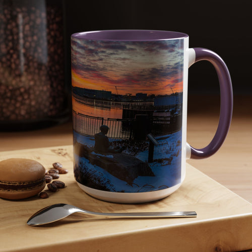 Eugene O'Neill Boy Statue New London Connecticut Sunrise Accent Coffee Mug