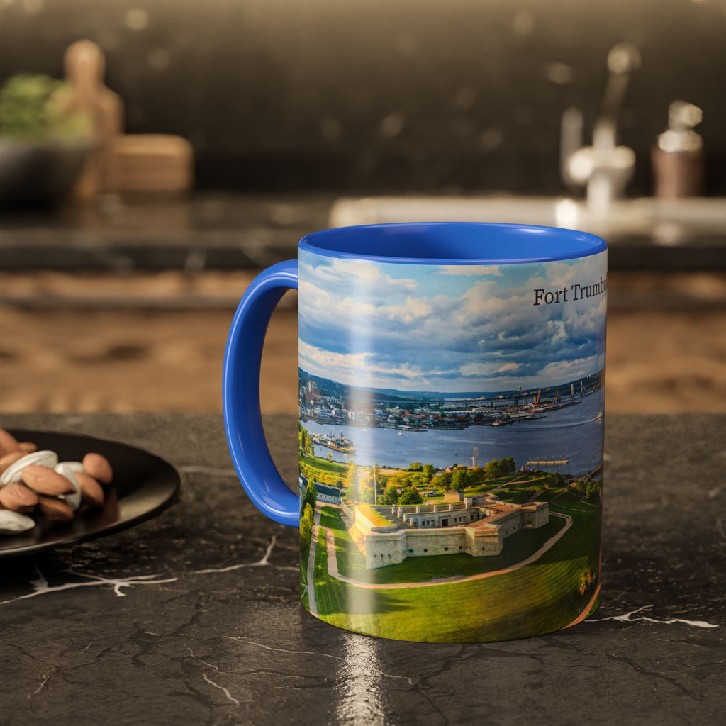 Fort Trumbull - New London, Connecticut Thames Rivers Mug – Scenic Waterfront Aerial Print (11oz & 15oz)