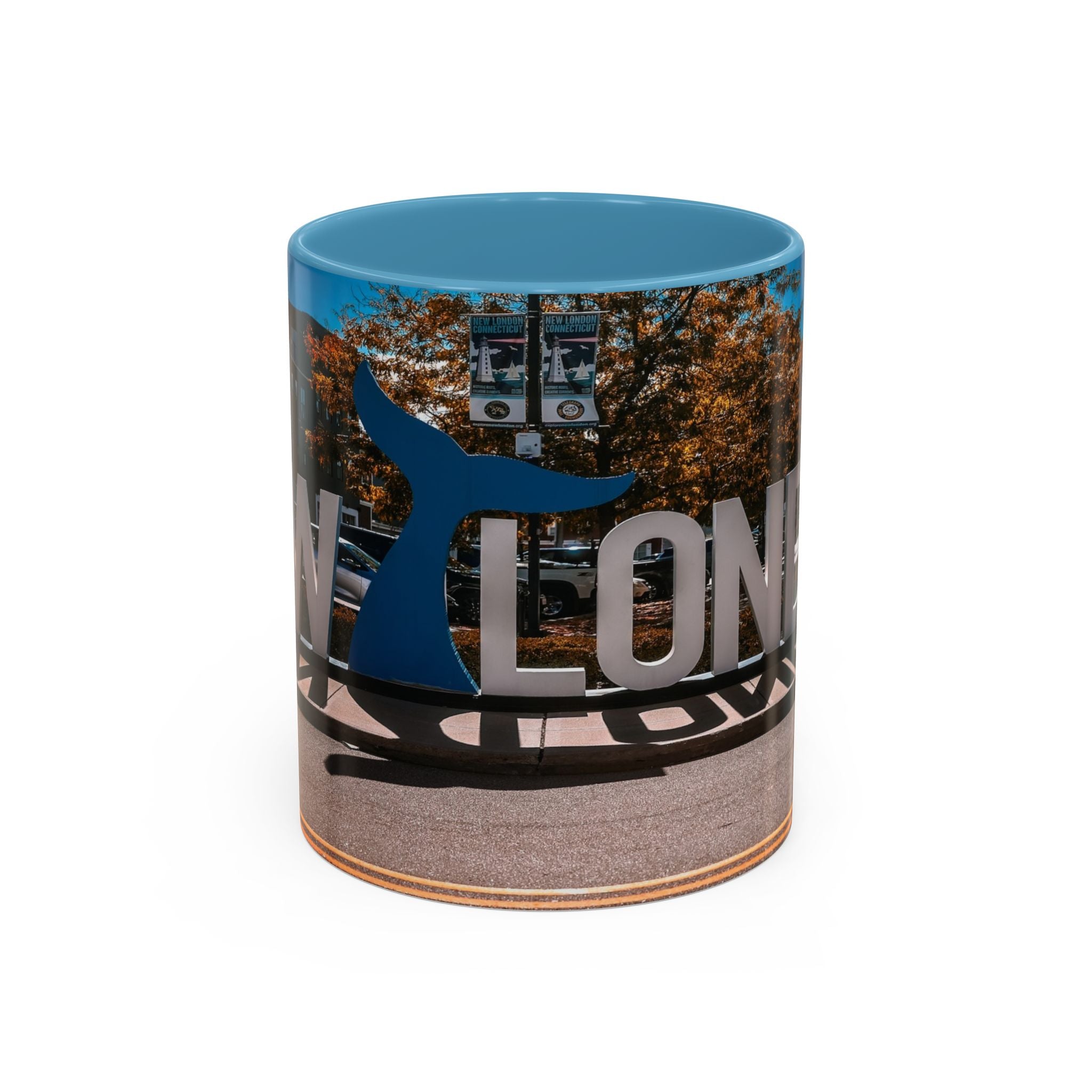New London Sign  Accent Coffee Mug — Travel Souvenir 11/15oz