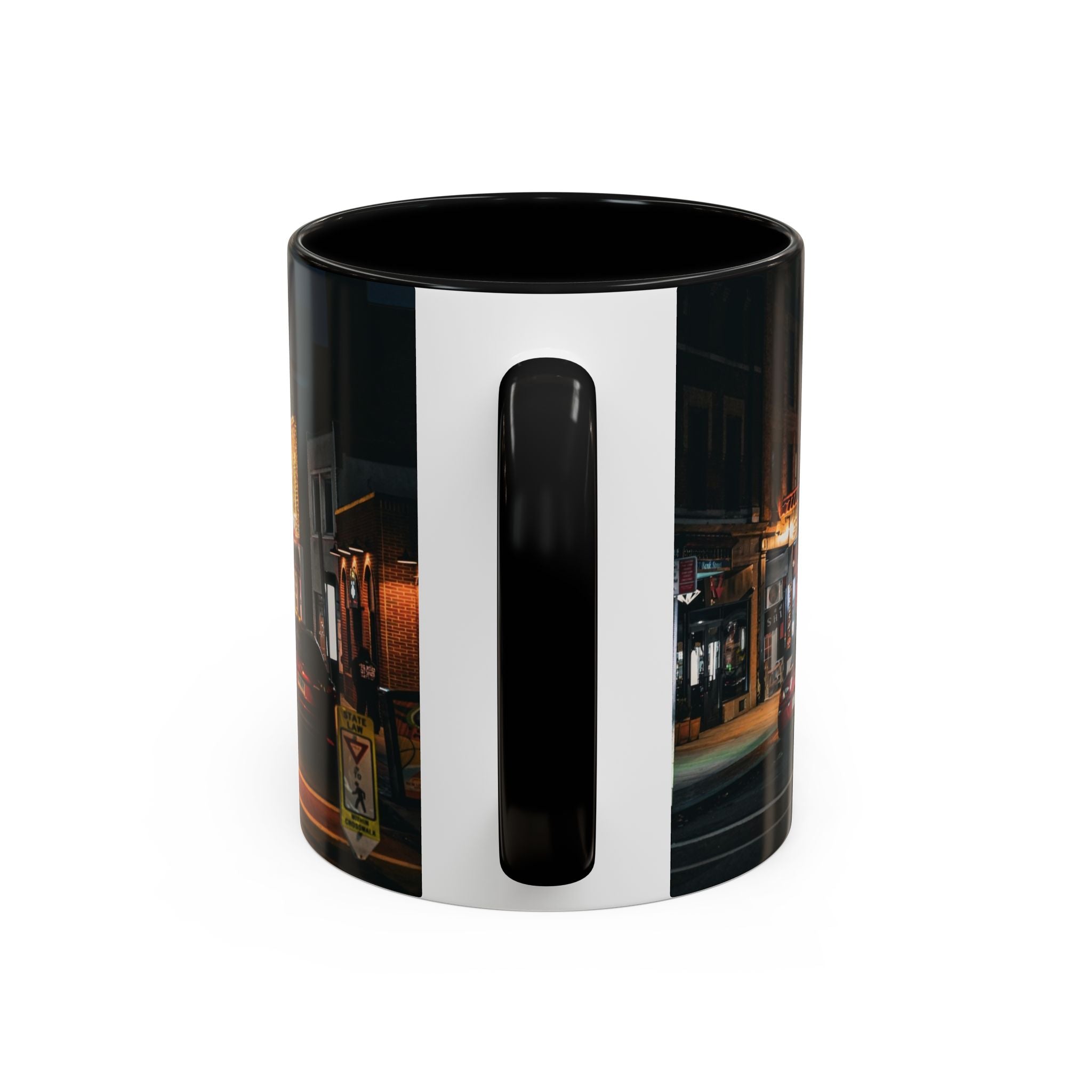 Bank Street New London Bank Street Night Café Accent Coffee Mug — Vintage Main Street Evening Photo (11/15oz)