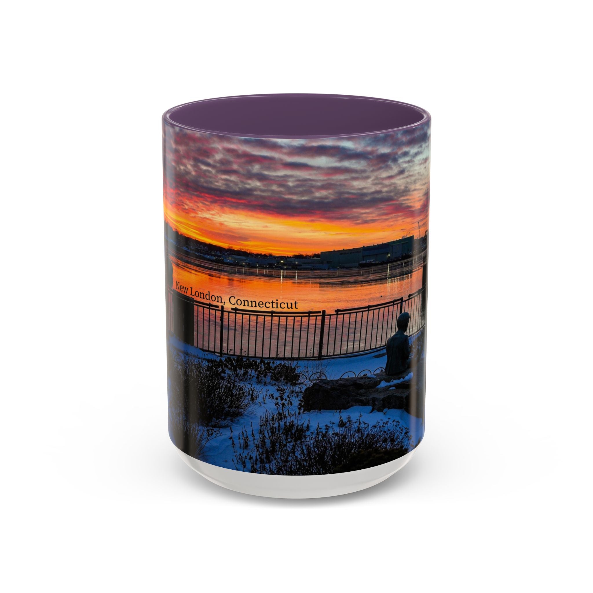 Eugene O'Neill Boy Statue New London Connecticut Sunrise Accent Coffee Mug