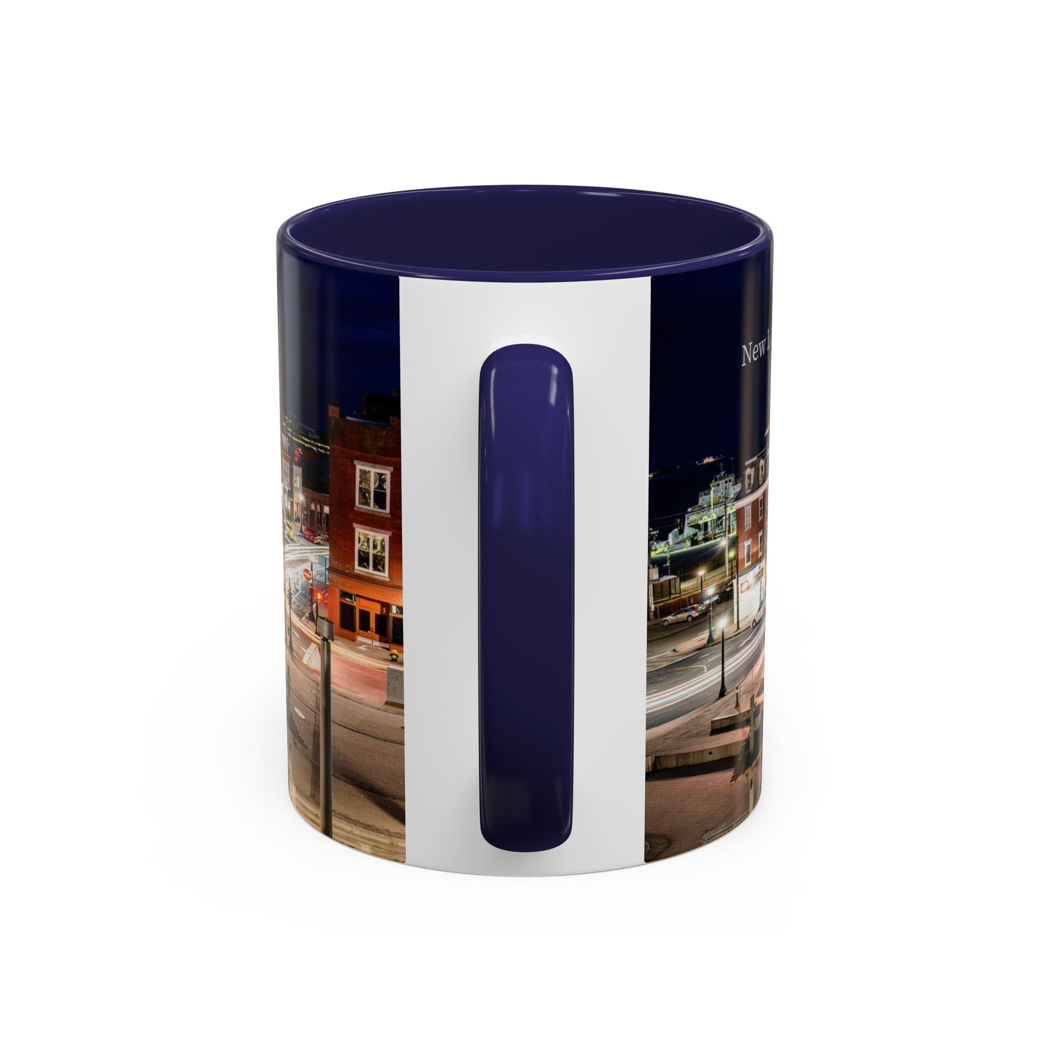 Parade Plaza New London Connecticut Long Exposure Nightscape Accent Coffee Mug — 11/15oz