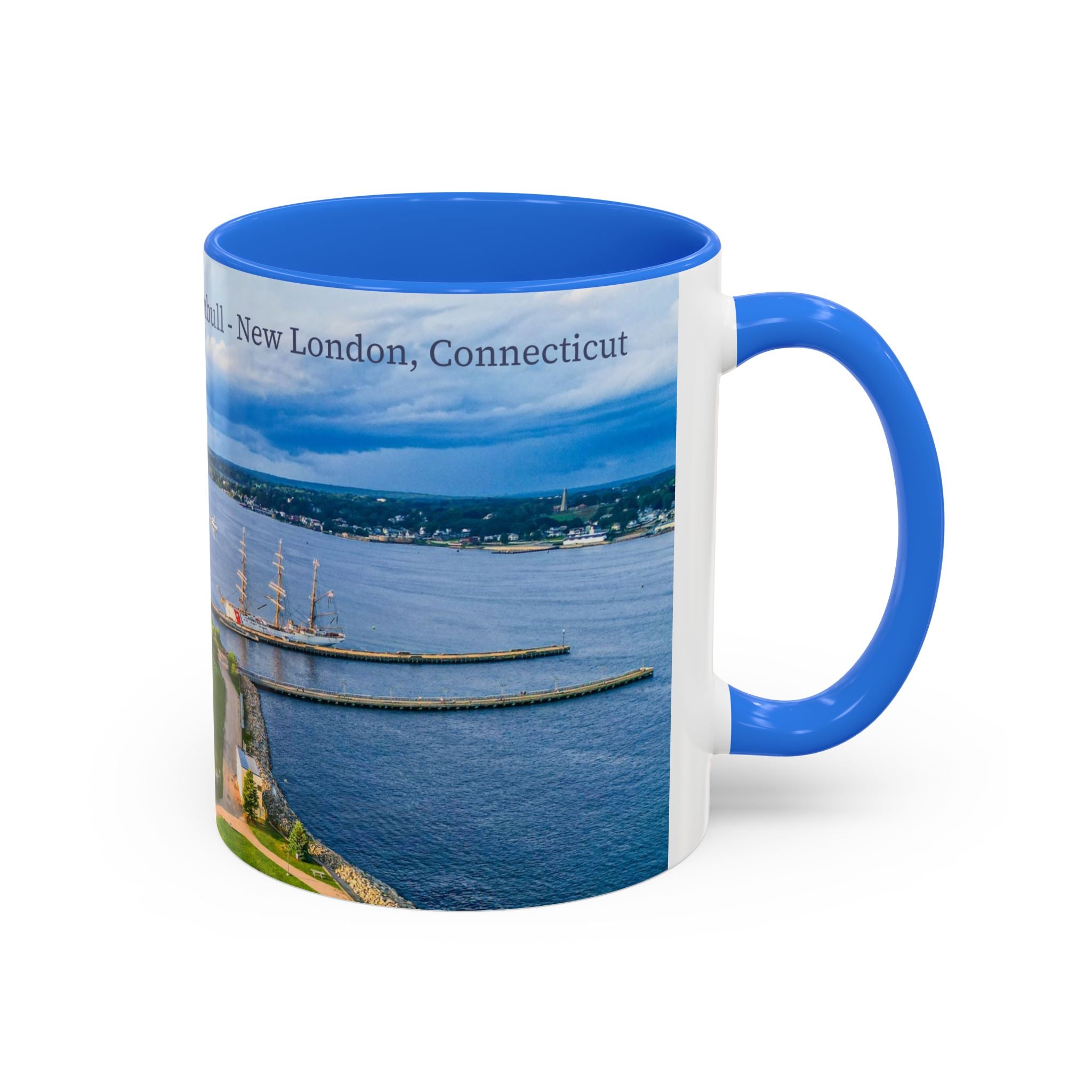 Fort Trumbull - New London, Connecticut Thames Rivers Mug – Scenic Waterfront Aerial Print (11oz & 15oz)