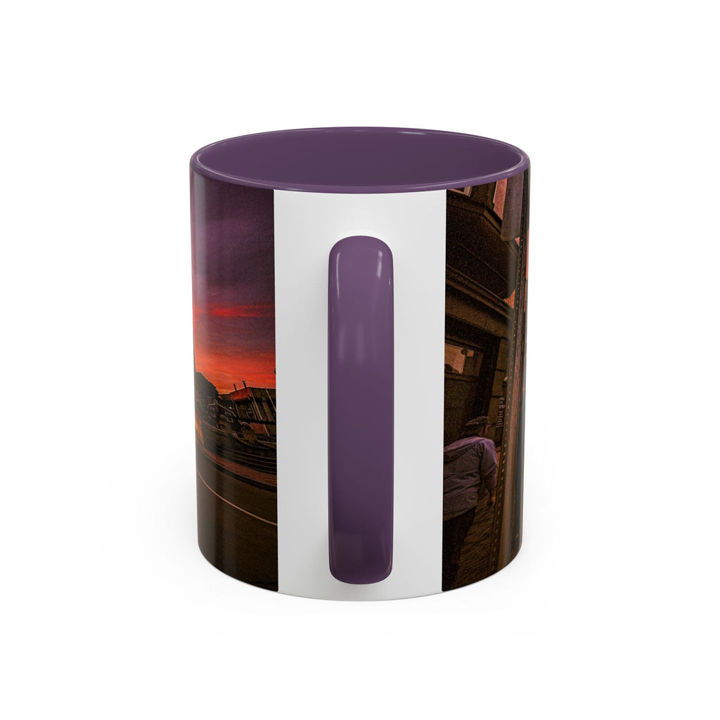 Parade Plaza New London Sunset Town Accent Coffee Mug (11/15oz) — Vibrant Urban Sunset Ceramic Mug
