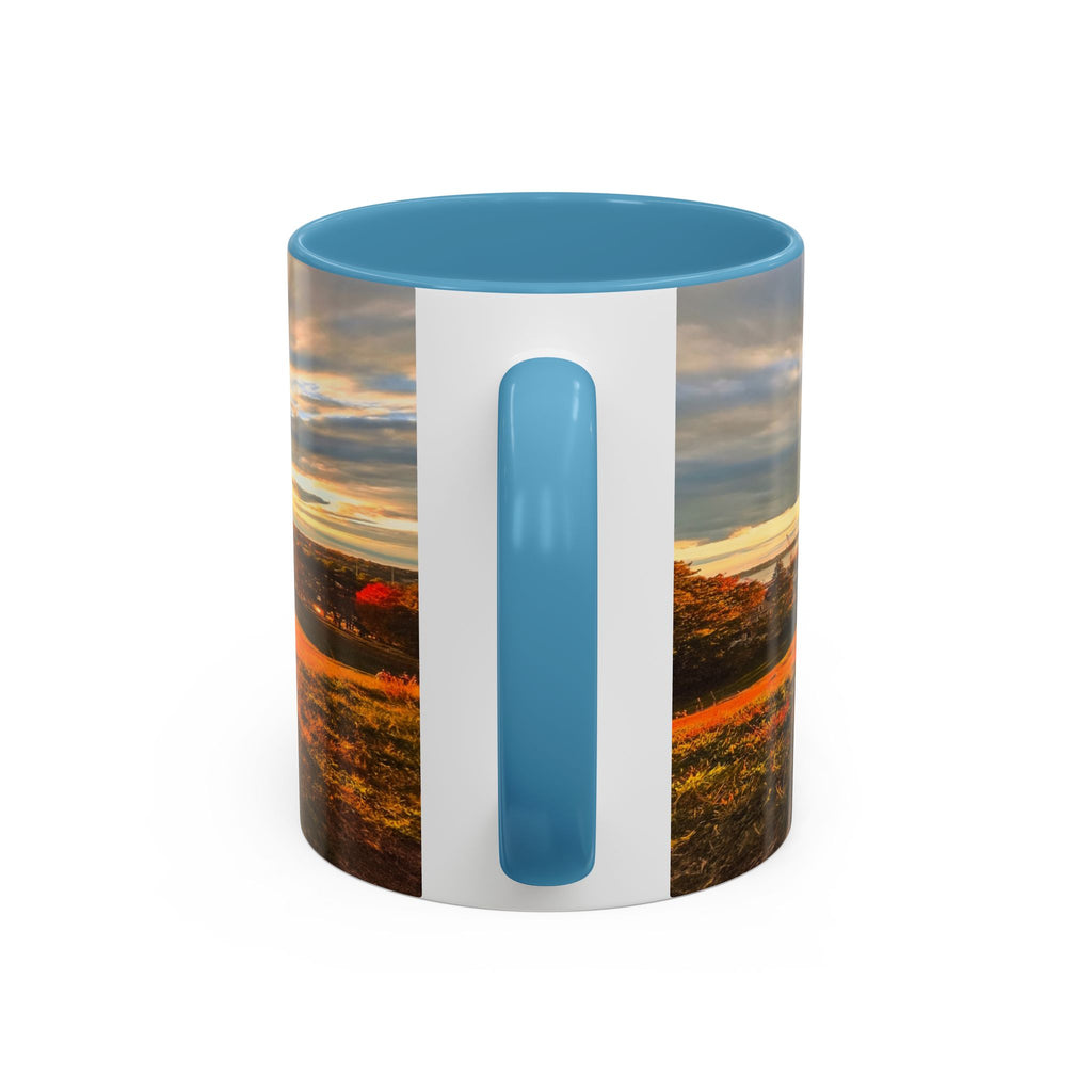Fort Griswold - Groton Connecticut Sunset Accent Coffee Mug — Scenic Sunrise Landscape Ceramic Mug (11/15oz)