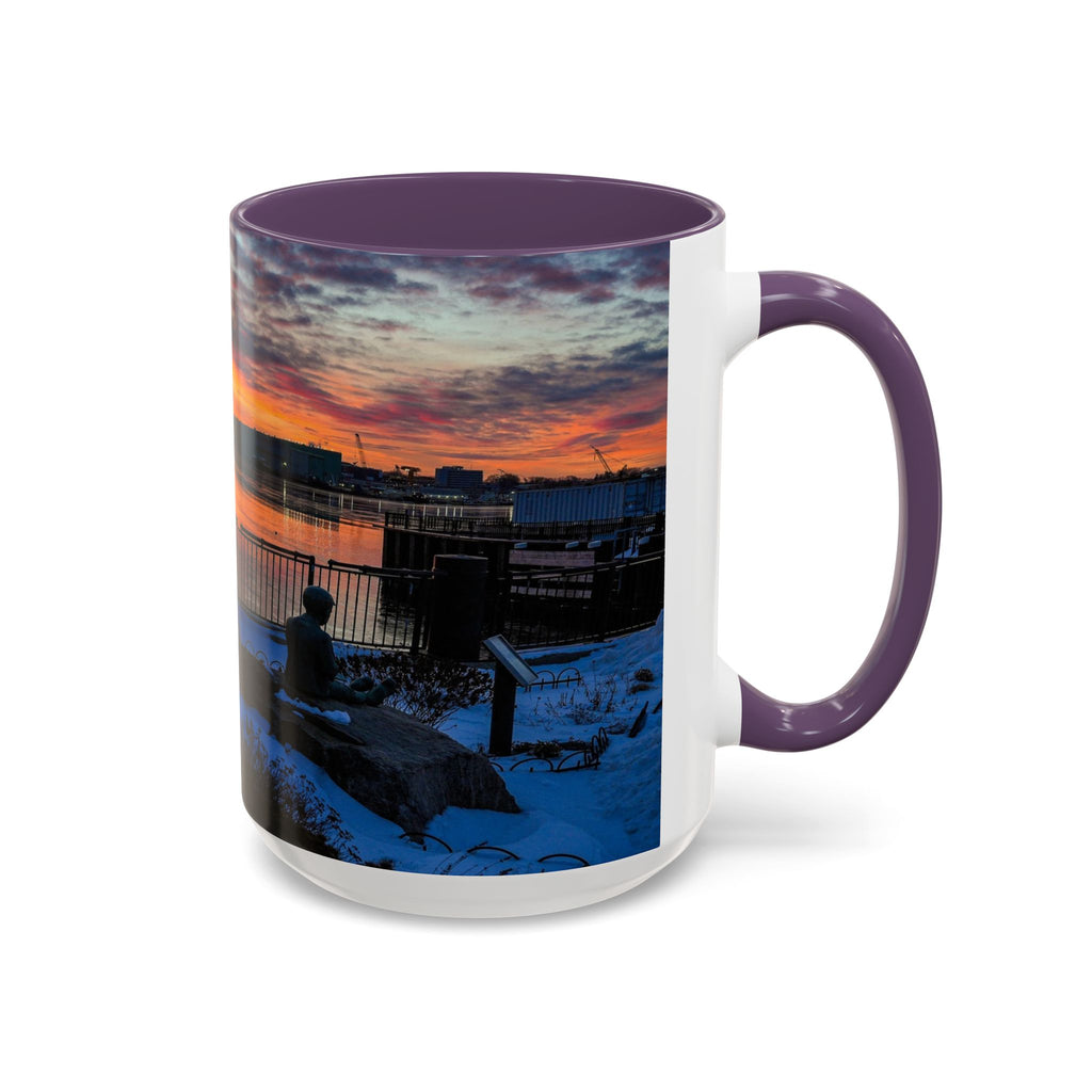 Eugene O'Neill Boy Statue New London Connecticut Sunrise Accent Coffee Mug