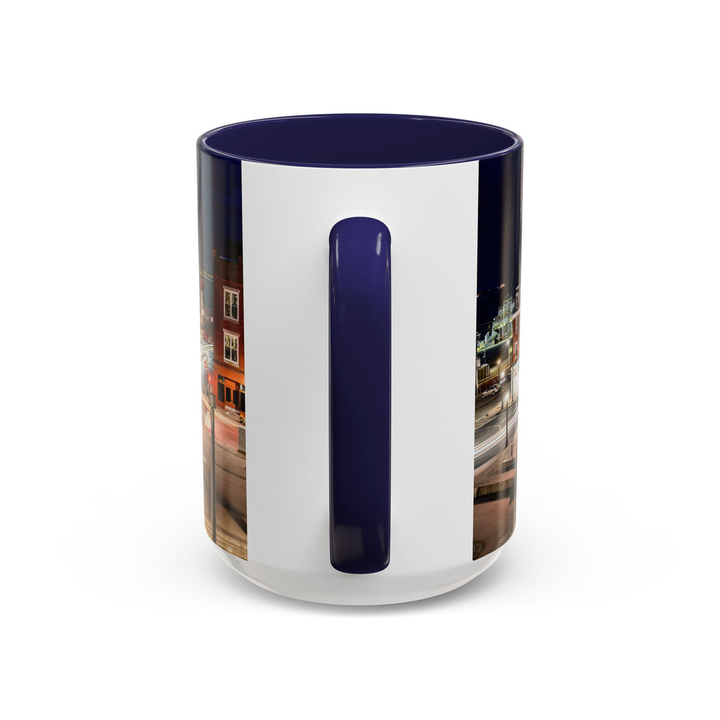 Parade Plaza New London Connecticut Long Exposure Nightscape Accent Coffee Mug — 11/15oz