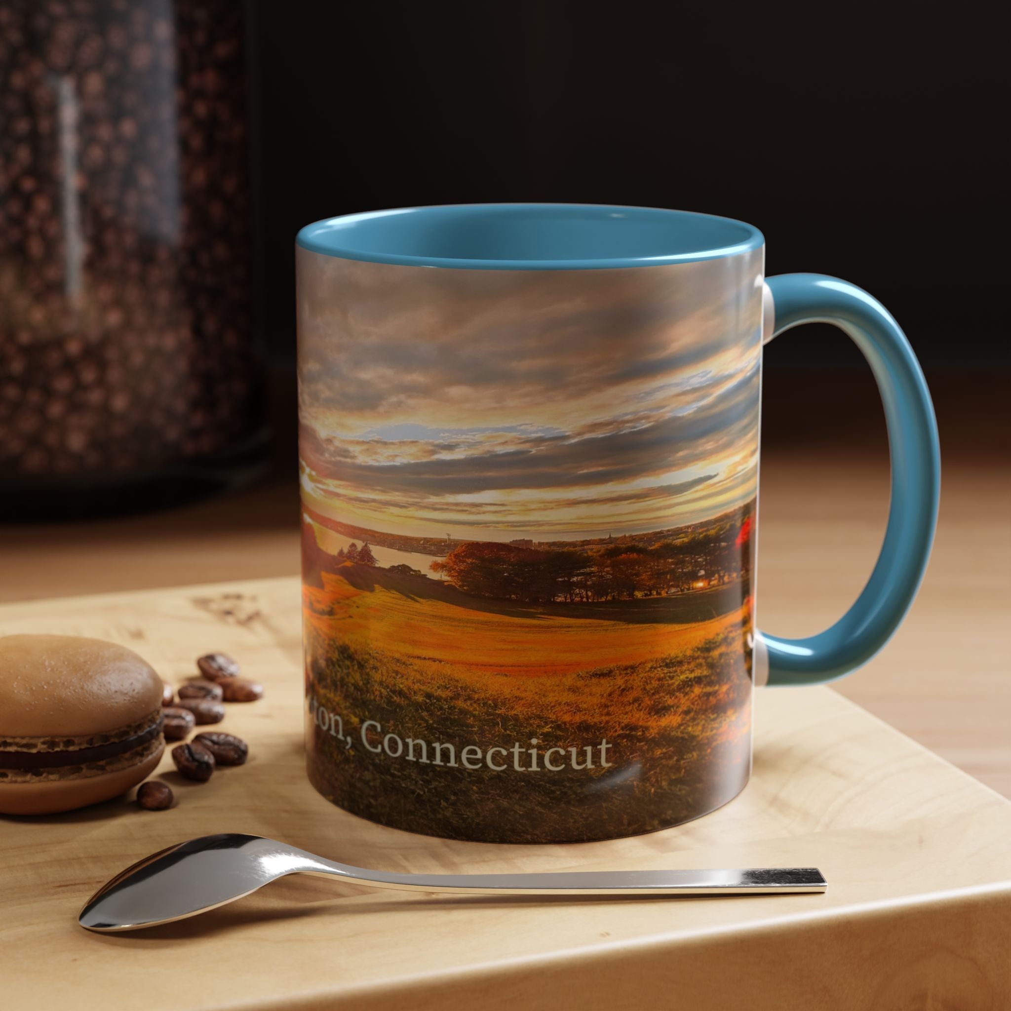 Fort Griswold - Groton Connecticut Sunset Accent Coffee Mug — Scenic Sunrise Landscape Ceramic Mug (11/15oz)