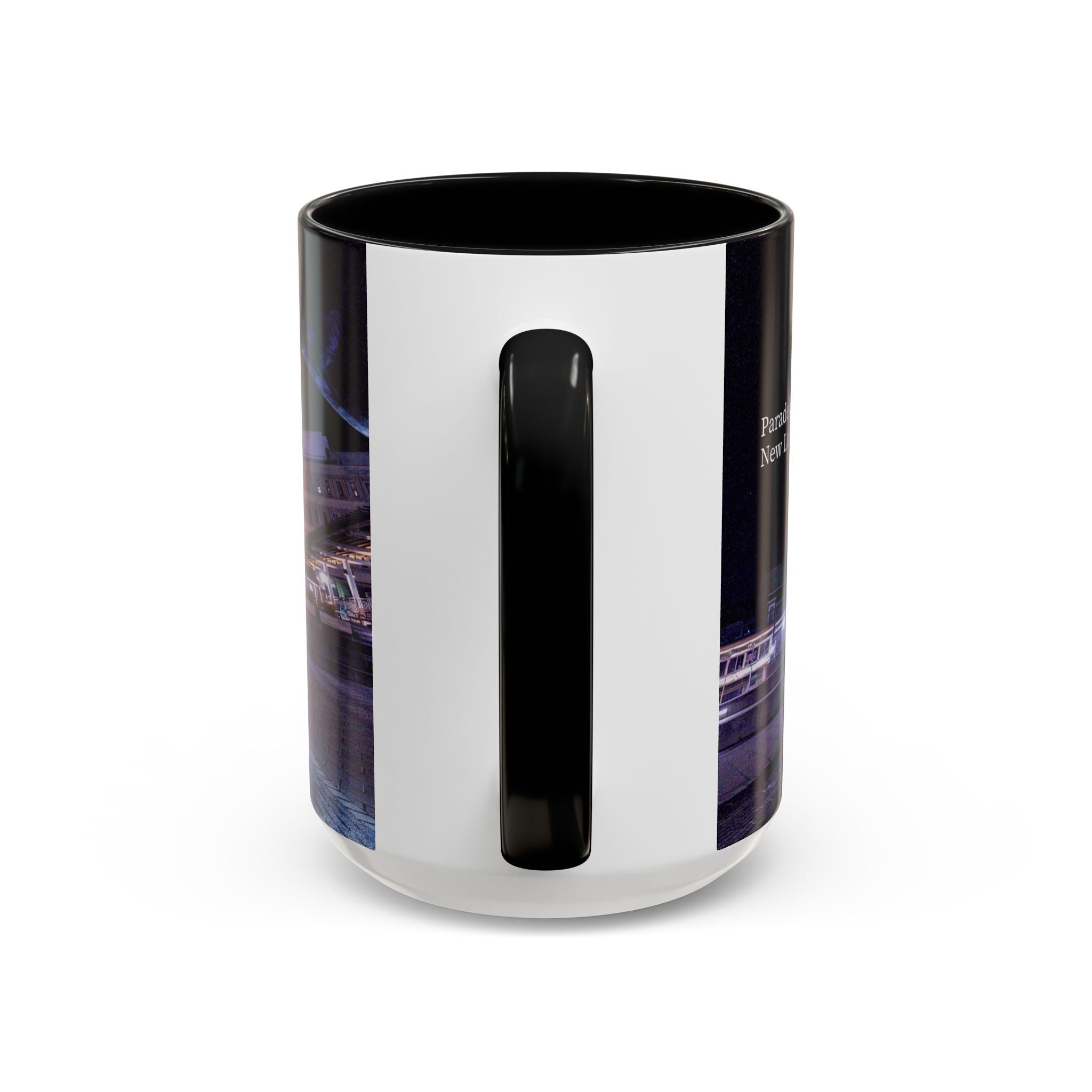 Parade Plaza New London Whale Tail Nightscape Coffee Mug — Waterfront Lights & Sculpture Accent Mug (11/15oz)