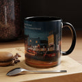 Bank Street New London Bank Street Night Café Accent Coffee Mug — Vintage Main Street Evening Photo (11/15oz)