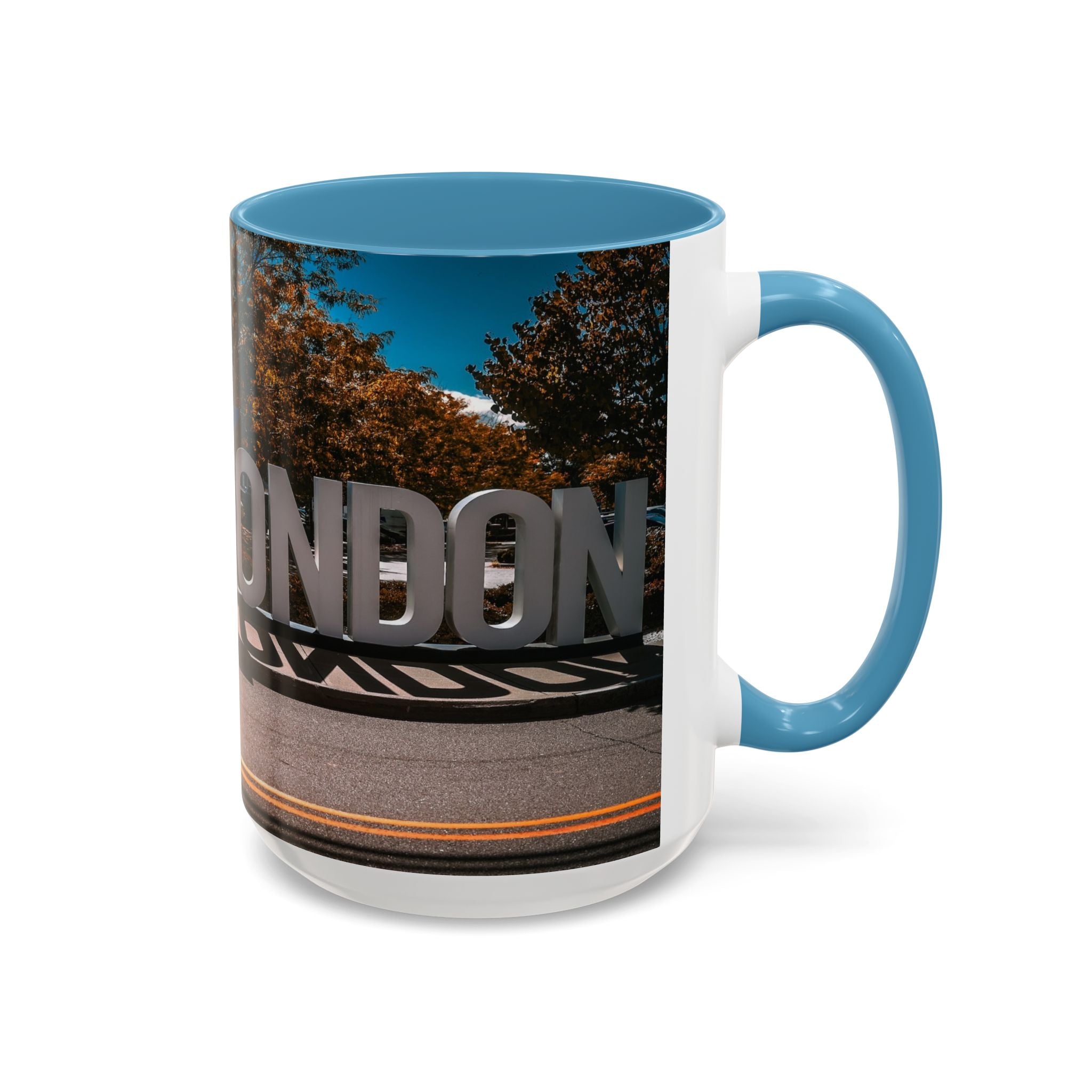 New London Sign  Accent Coffee Mug — Travel Souvenir 11/15oz