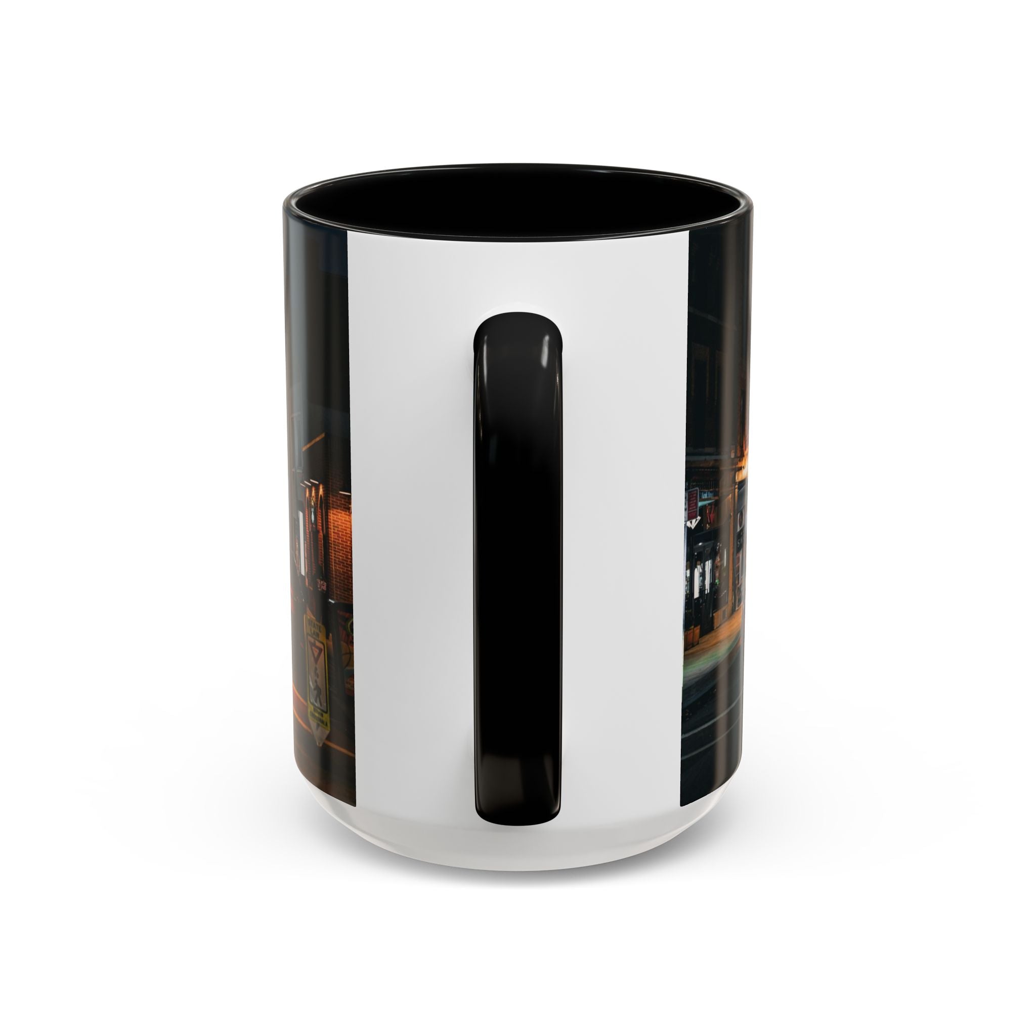 Bank Street New London Bank Street Night Café Accent Coffee Mug — Vintage Main Street Evening Photo (11/15oz)