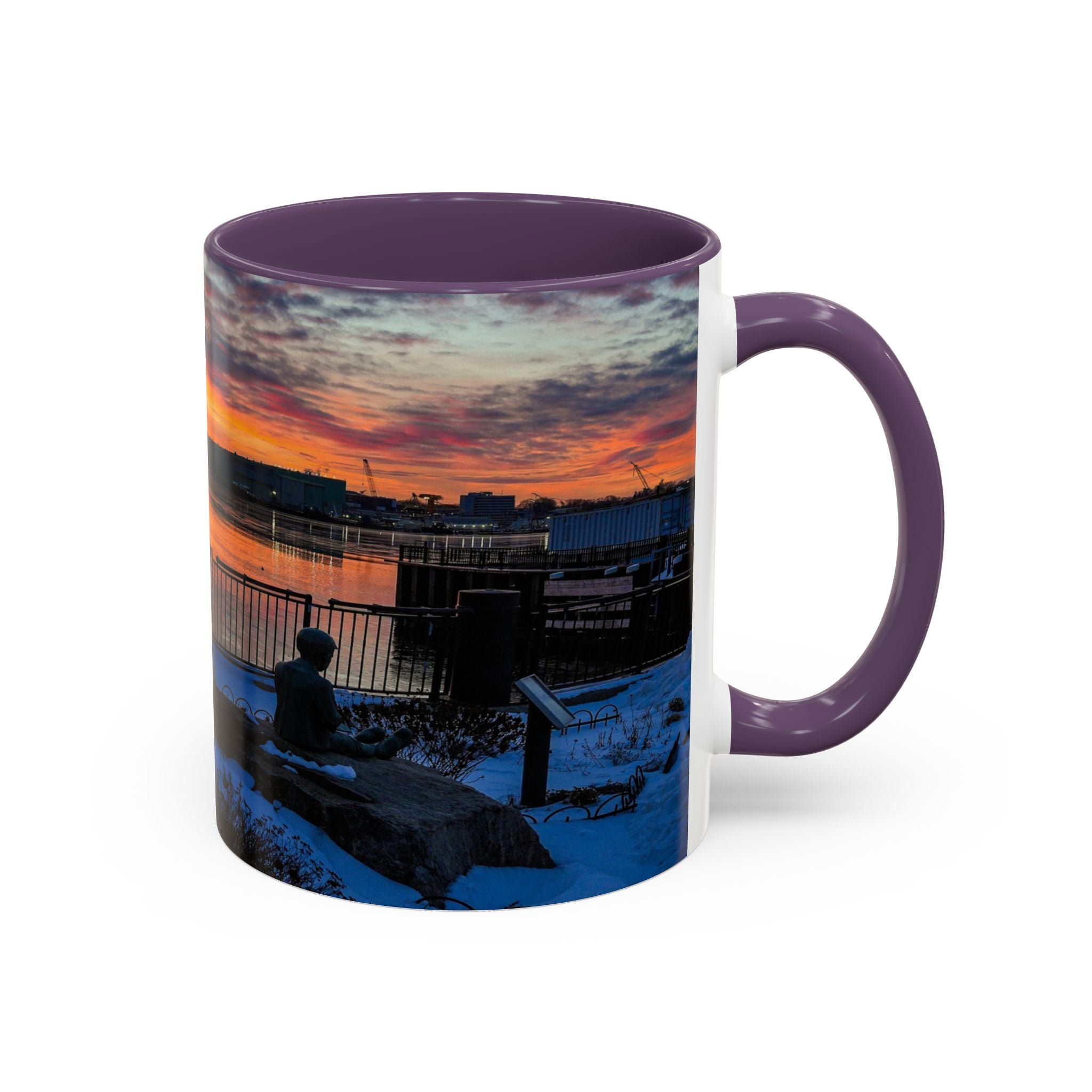 Eugene O'Neill Boy Statue New London Connecticut Sunrise Accent Coffee Mug