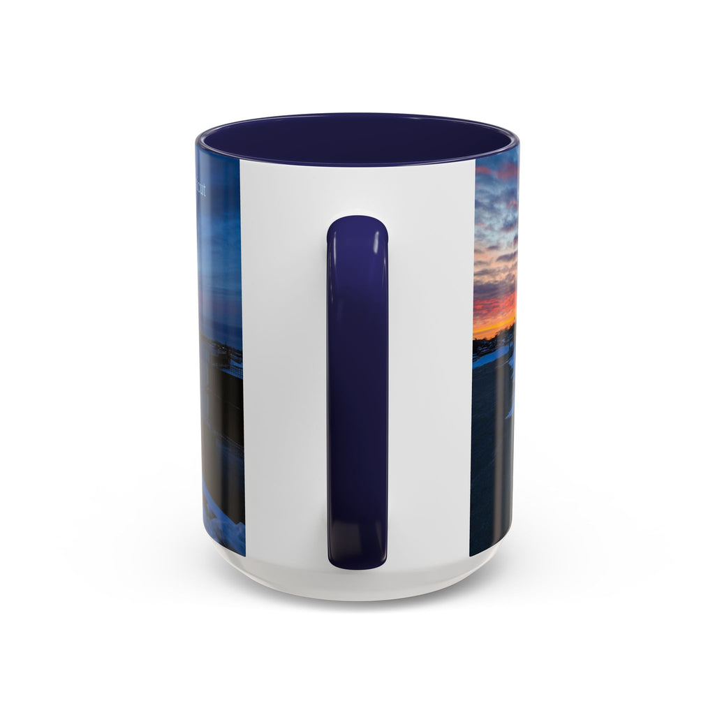 Thames River - New London Connecticut Scenic Coffee Mug — Sunrise Harbor Photo Accent Mug (11/15oz)